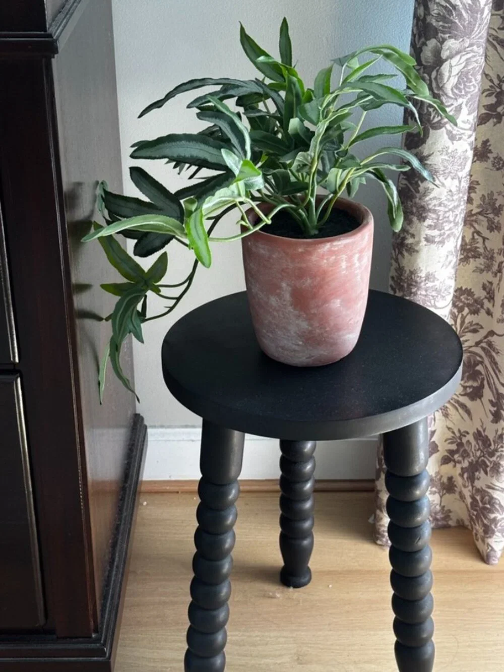 Faux Potted Plant in Distressed Pink Terracotta-style pot